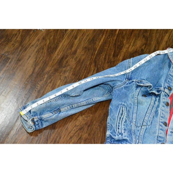 Levis Jacket Vintage Blue Denim Flannel Lining Trucker Women's Size Small READ - Picture 5 of 8